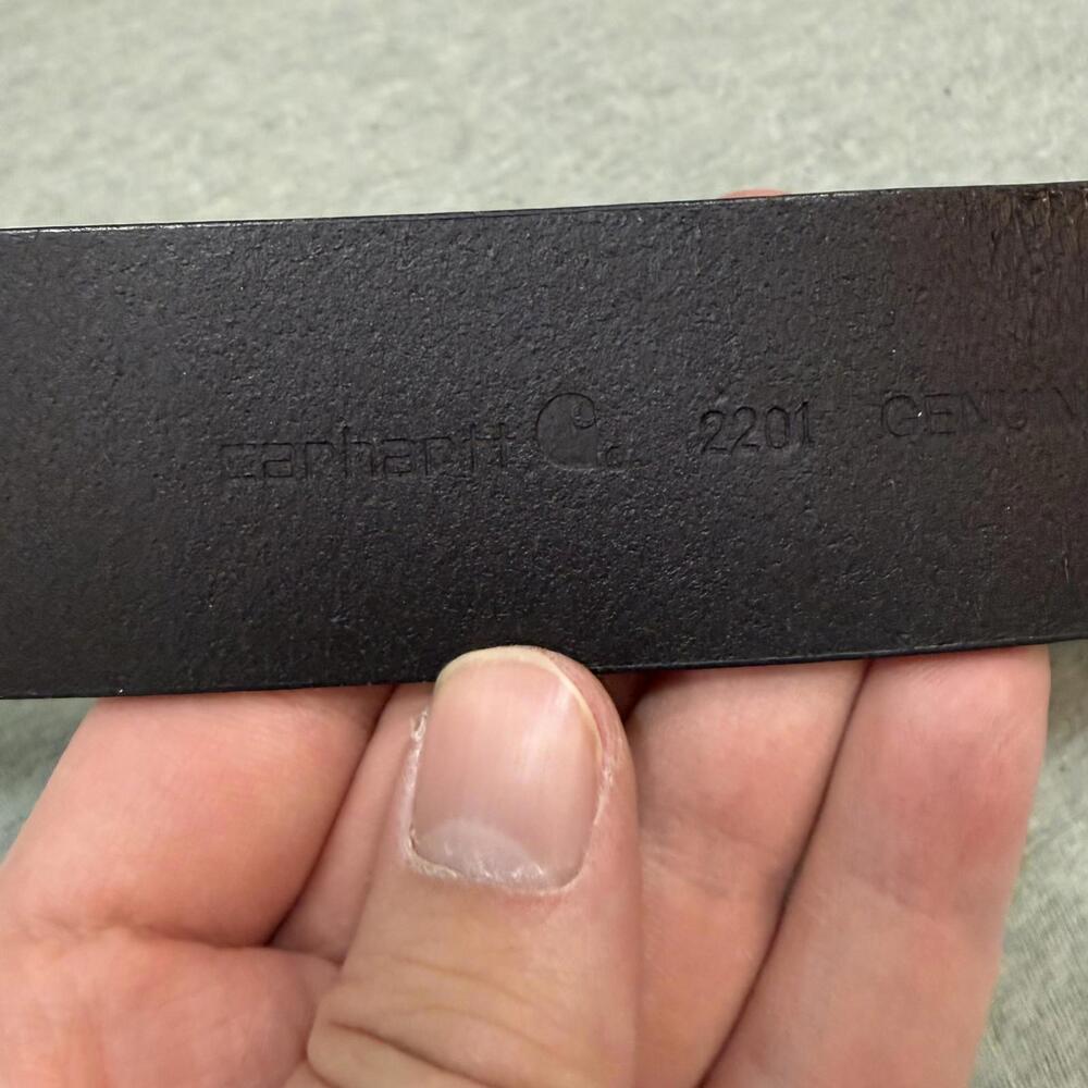 Carhartt Black Leather Belt Style 2201 size 48 Heavy Duty Work Jeans 1.5” Wide - Picture 5 of 6